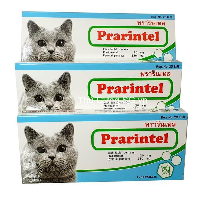 Viên xổ giun tròn giun dẹp cho mèo Prarintel