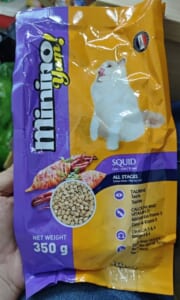 Thức ăn mèo Minino Yum Mực 350g - Bao