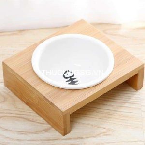 Bát ăn đơn sứ đế gỗ