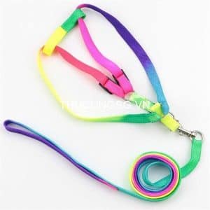 Dây dắt và yếm 7 màu (bản dẹp)