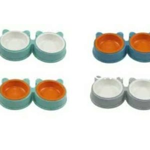 Bát đôi tai gấu kèm 2 chén nhựa cam