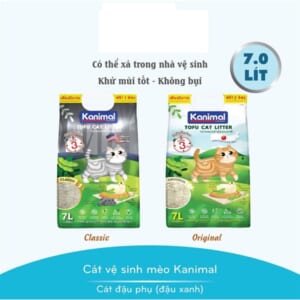 Cát đậu nành Kaminal 7L - Thùng 6 túi