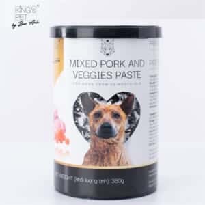Pate Kingspet heo rau củ cho chó lon 380g - lon