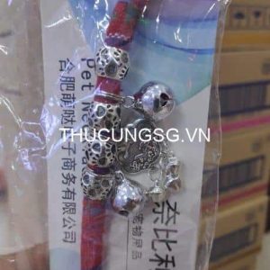 Vòng cổ thổ cẩm chuông đồng trắng