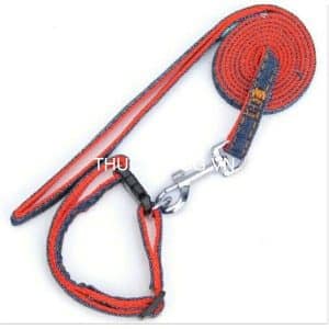 Dây dắt và vòng cổ vải bò bản 2cm