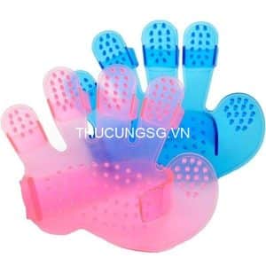 Găng tay nhựa dẻo tắm&chải lông chó mèo - Cái