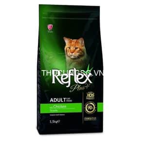 Thức ăn hạt mèo Reflex Plus Adult vị gà 1.5kg - gói