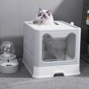 Nhà vệ sinh mèo hộp gấp cửa tai mèo lớn