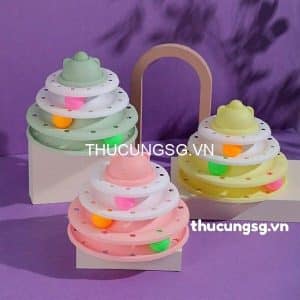 Đồ chơi tháp banh 3 tầng đầu mèo R102