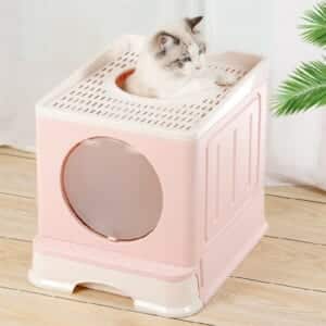 Nhà vệ sinh mèo hộp gấp cửa tròn