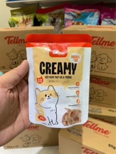 Xốt kem cho mèo Tellme gói 85g
