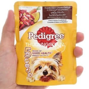 Sốt chó lớn pedigree 80g bò nướng,rau - gói