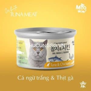 Pate mèo Meowow cá ngừ trắng lon 80g