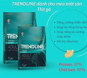 Thức ăn mèo lớn TrendLine Adult 1kg triệt sản - bao