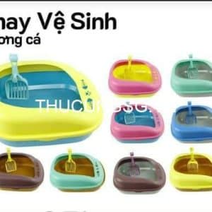 Chậu cát mèo mẫu xương cá - cái