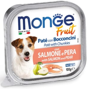 Pate chó Monge cá hồi,quả lê - hộp