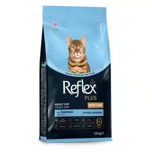 Thức ăn hạt cho mèo trưởng thành chăm sóc da lông Reflex Plus Adult Cat Food Skin Care vị Cá hồi - Túi 1.5kg
