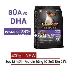 Thức ăn chó Ganador Puppy 400g(DHA,sữa)