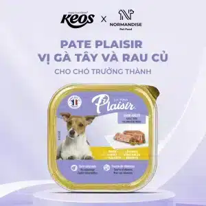 Pate Plaisir vị Gà tây và rau củ cho chó trưởng thành (Pháp)